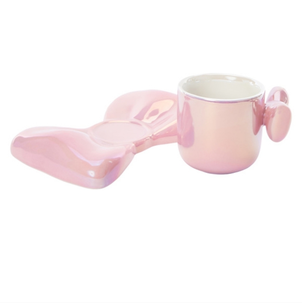 Pink Bow Ceramic Cup and Saucer - Picture 3 of 3